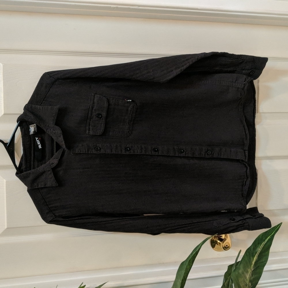 Rusty Men's 100% Cotton Long Sleeve Button Down Shirt Size Small